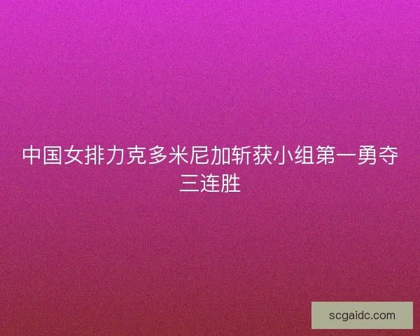 中国女排力克多米尼加斩获小组第一勇夺三连胜 中国女排力克多米尼加斩获小组第一勇夺三连胜
