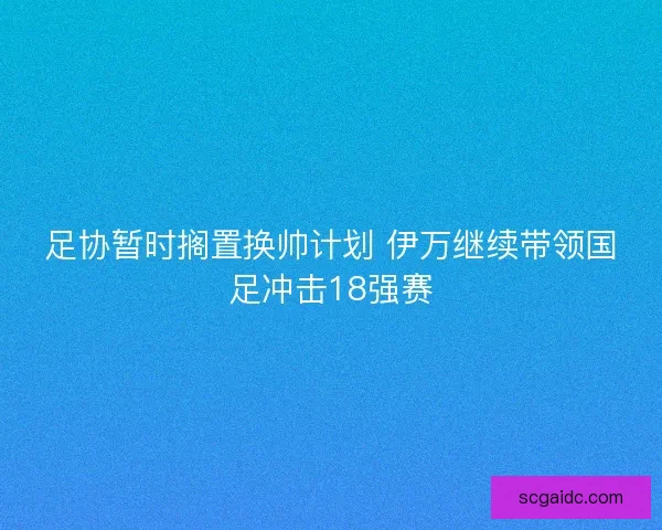 足协暂时搁置换帅计划 伊万继续带领国足冲击18强赛 足协暂时搁置换帅计划 伊万继续带领国足冲击18强赛