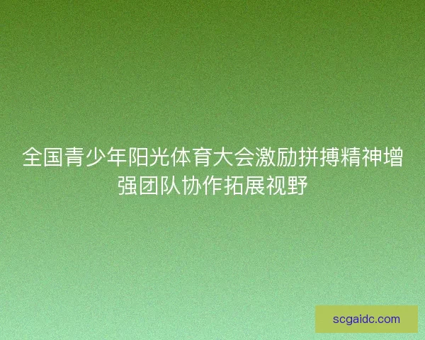 全国青少年阳光体育大会激励拼搏精神增强团队协作拓展视野