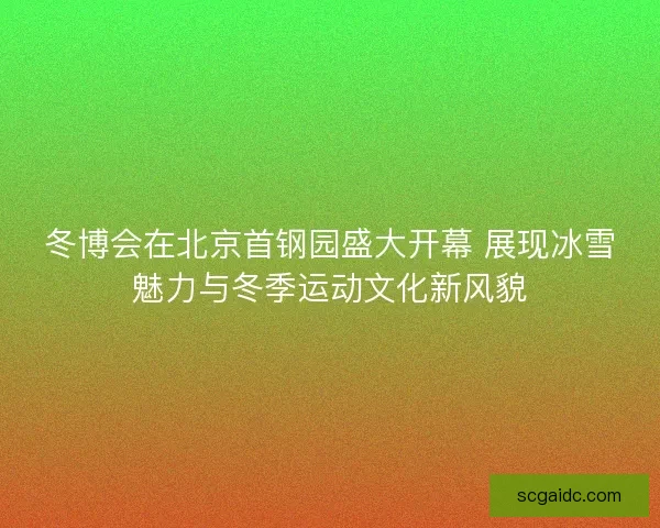 冬博会在北京首钢园盛大开幕 展现冰雪魅力与冬季运动文化新风貌 冬博会在北京首钢园盛大开幕 展现冰雪魅力与冬季运动文化新风貌